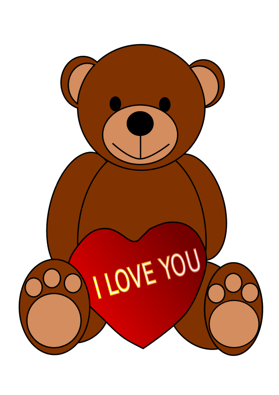 Teddy bear heart panda. Parade clipart animated