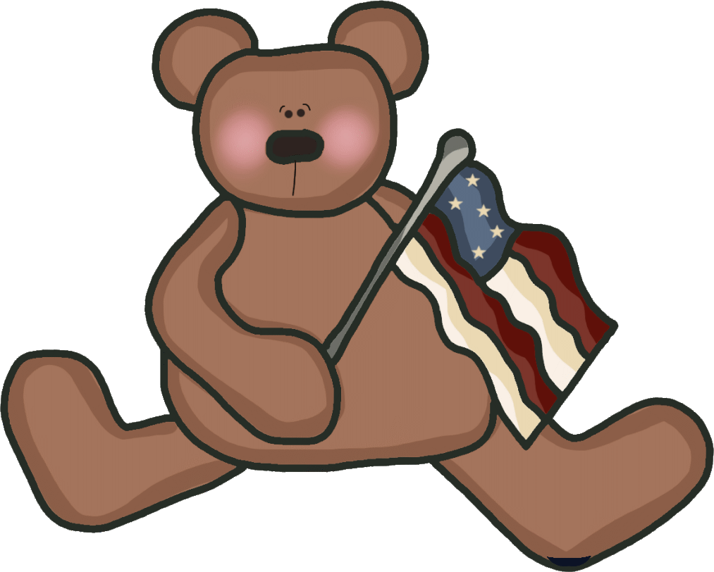 clipart bear patriotic