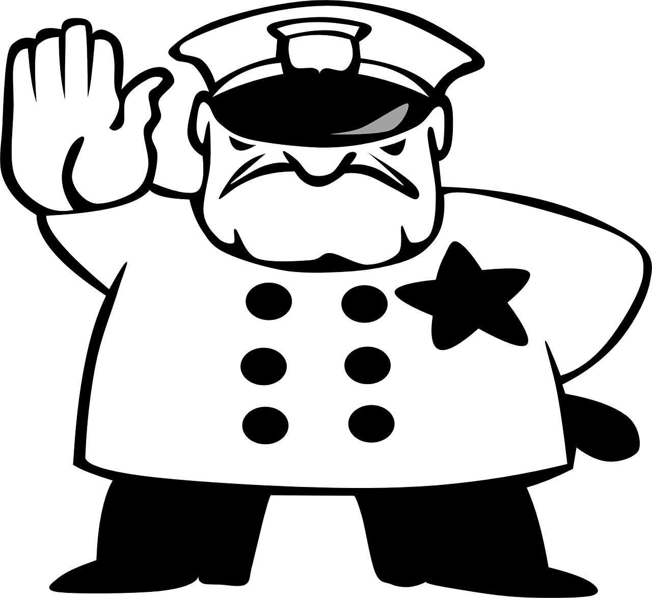 Disease clipart black and white. Police hat drawing at