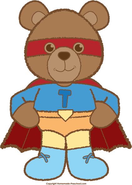 clipart bear superhero