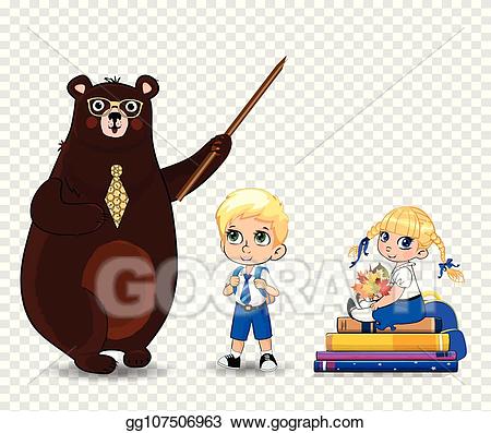 clipart bear teacher