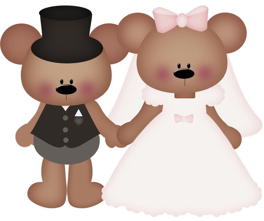 clipart bear wedding