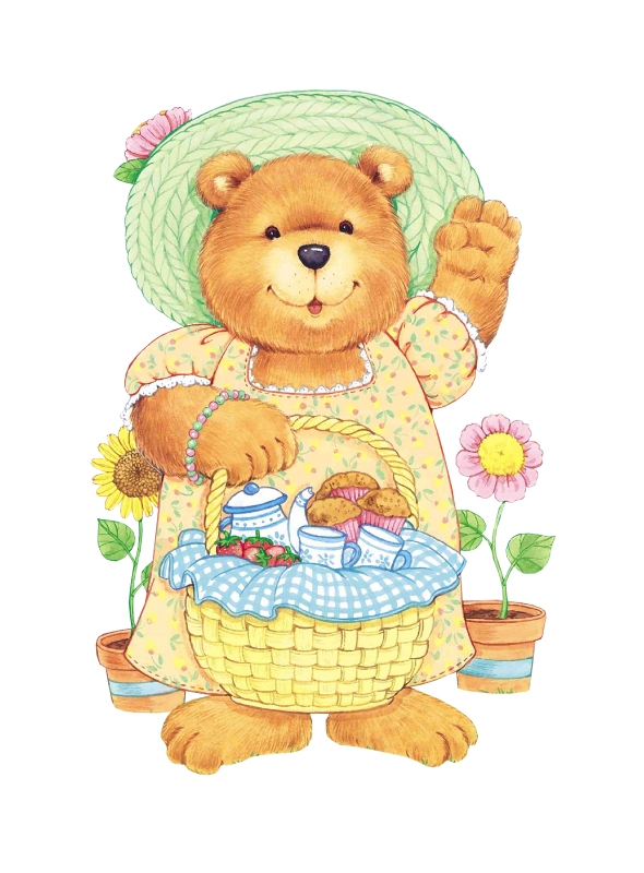 clipart bed bears