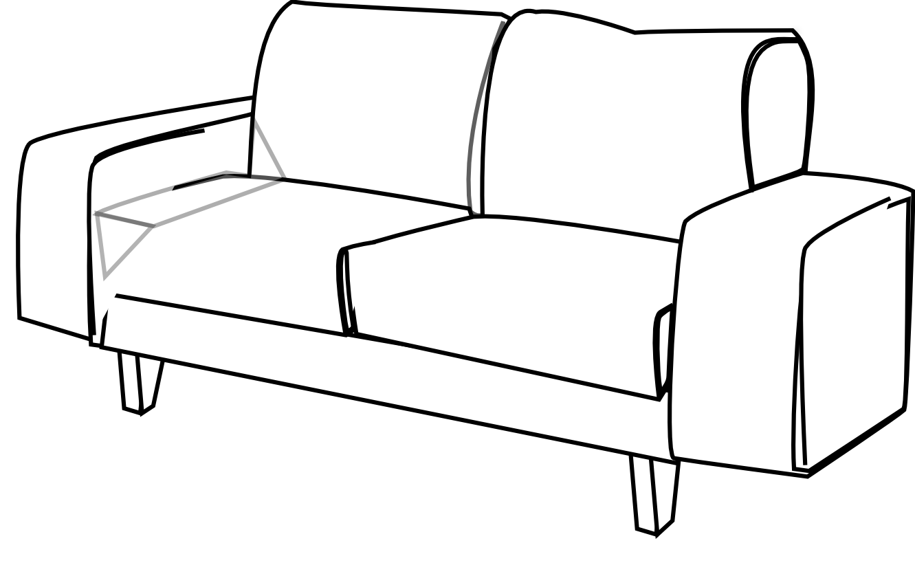 clipart bed black and white