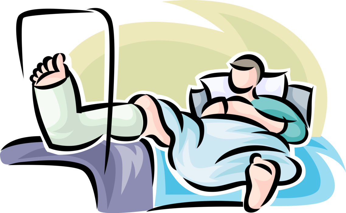 clipart man hospital bed