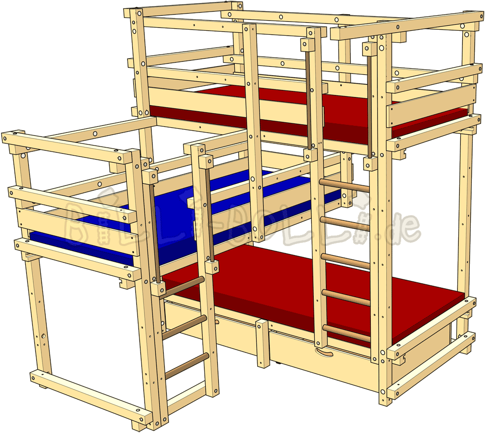 Clipart bed childrens bed. Beds for three billi