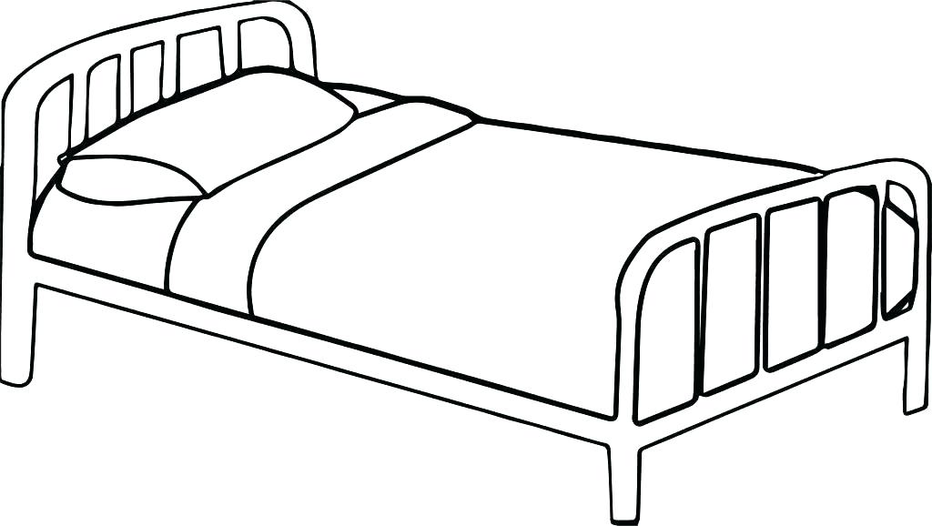 clipart bed colouring page