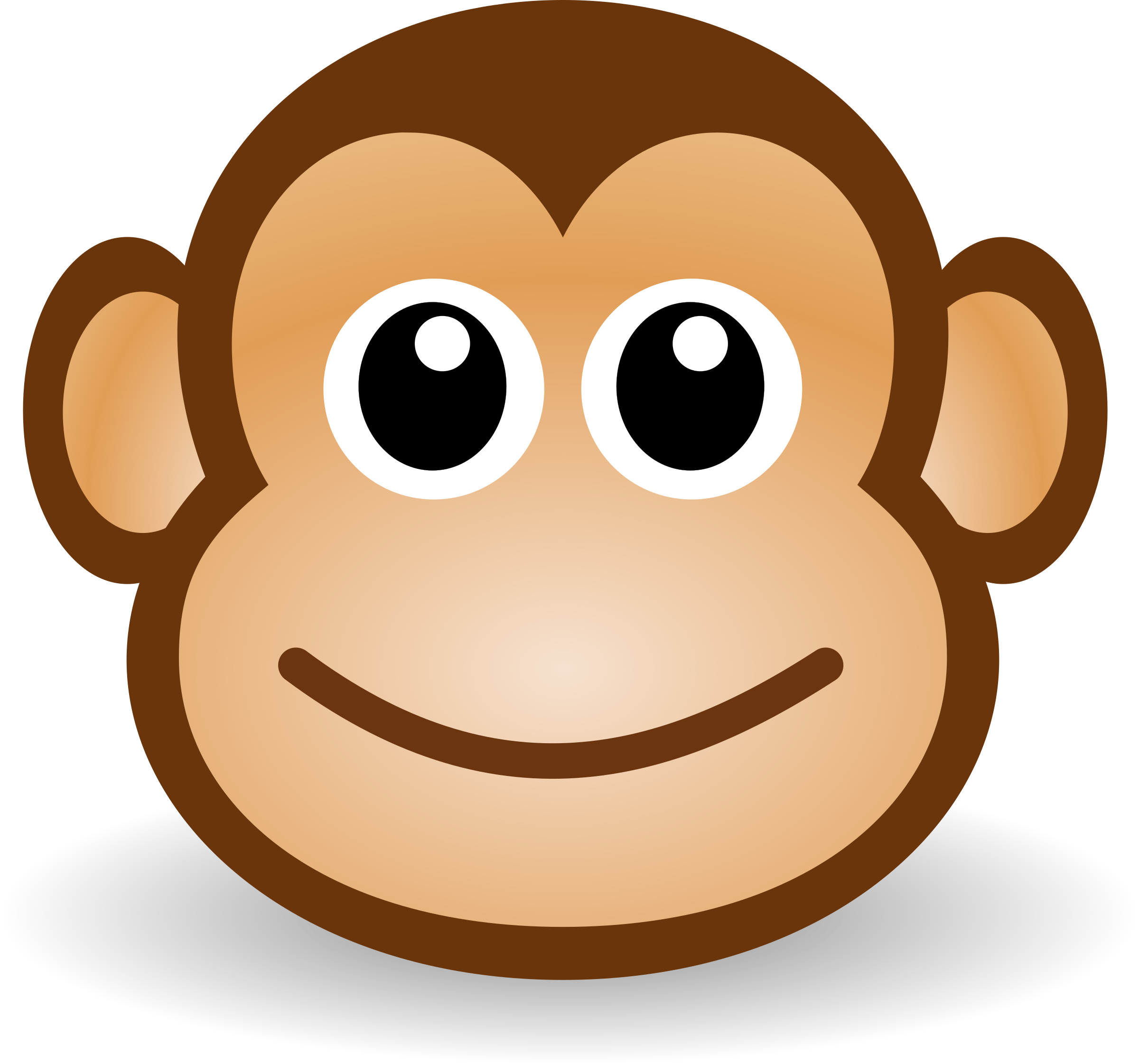Woodland clipart faces. Funny monkey face by
