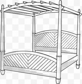 clipart bed four poster