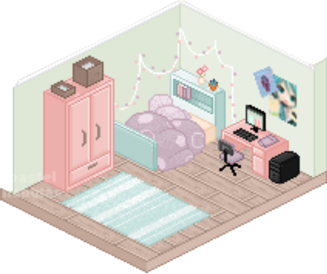 kawaii clipart bedroom