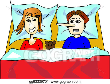 clipart bed man woman