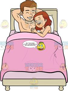 clipart bed man woman