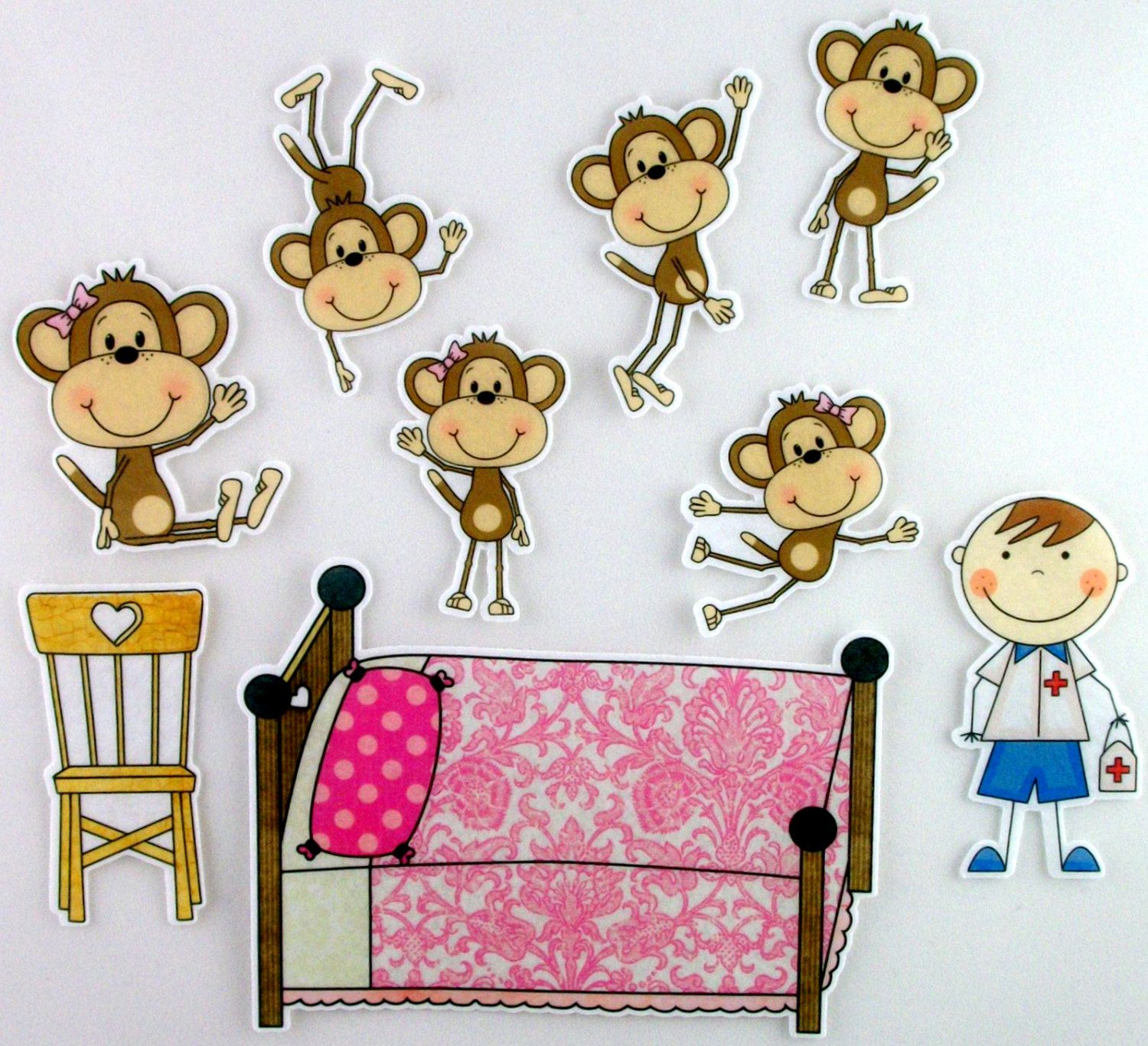 clipart bed monkeys jump on bed