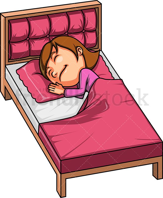 sleeping clipart little girl bed