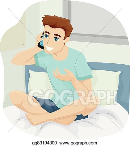 clipart bed phone in