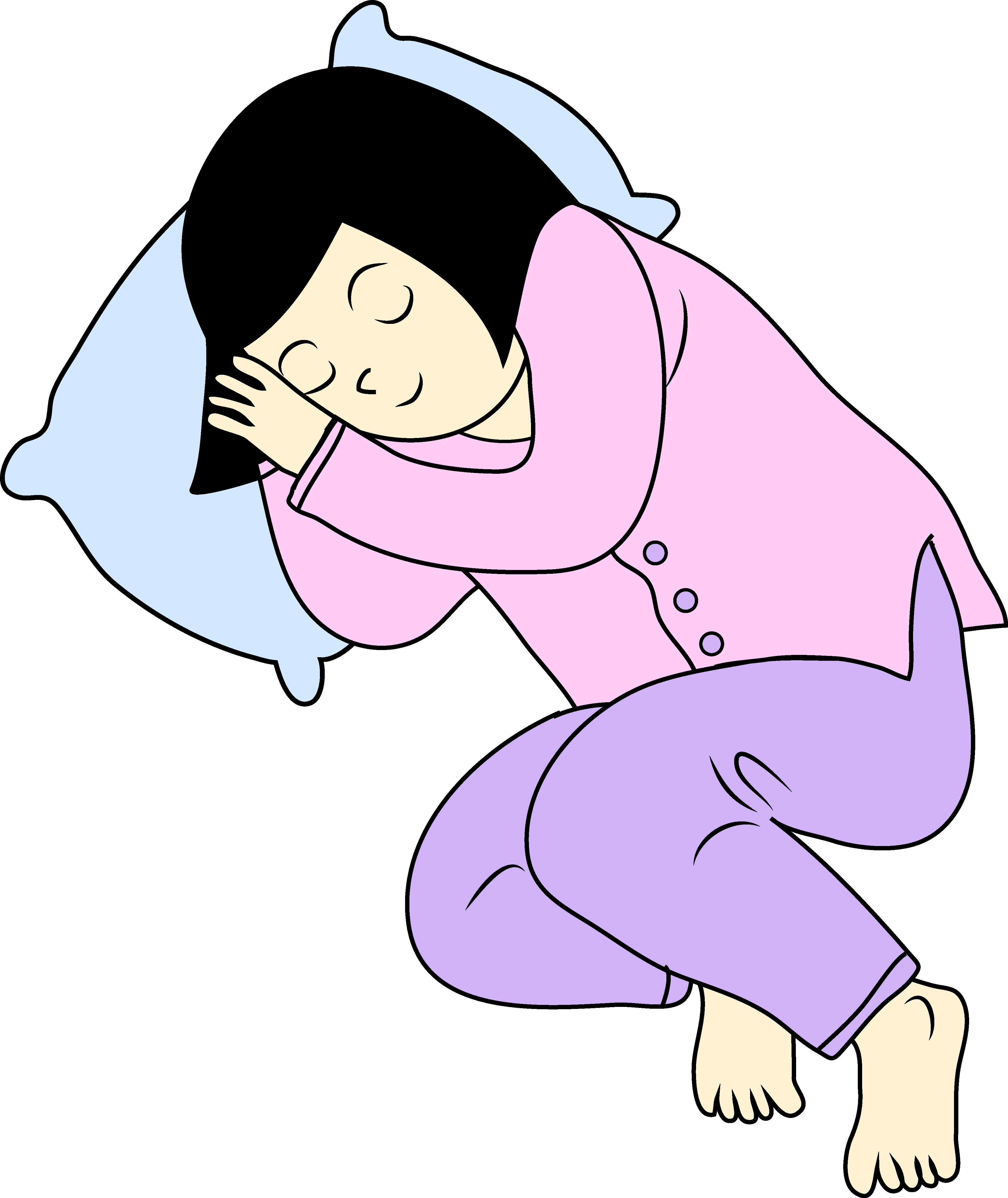  collection of sleeping. Girls clipart bed