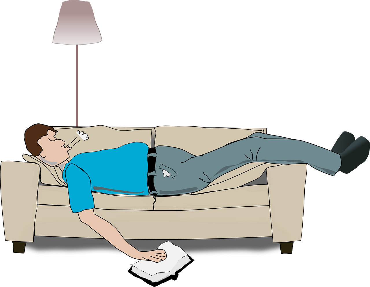 person clipart bed