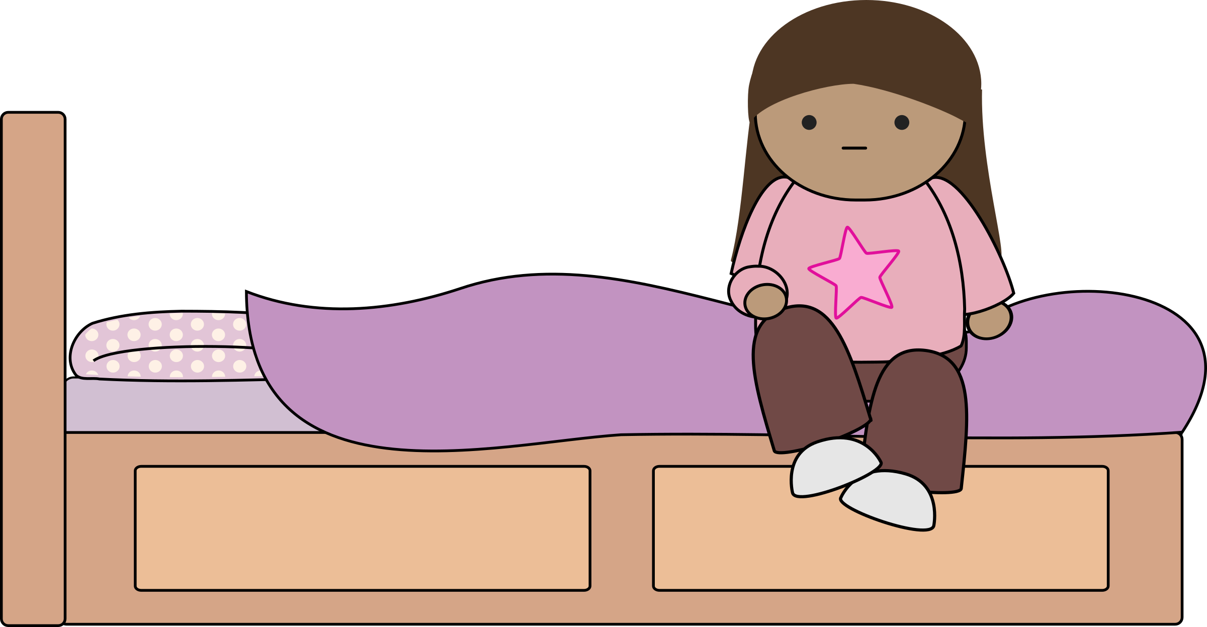 Sitting on the bed. Sit clipart cartoon