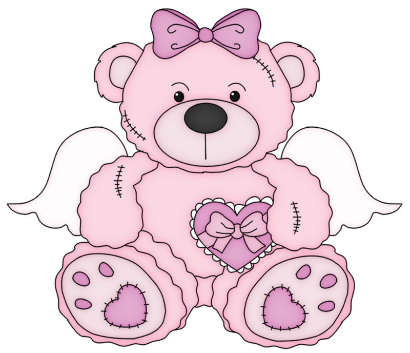 clipart bed teddy bear