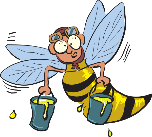 Buzy honey clip art. Clipart bee character