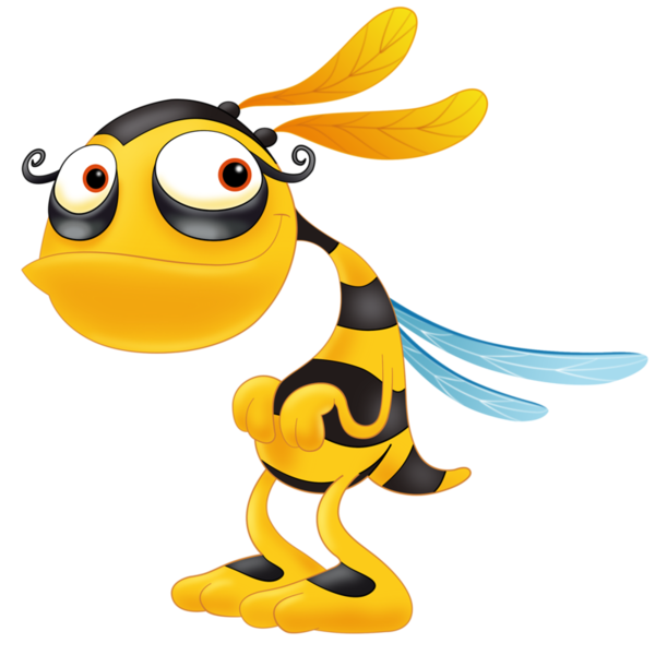 Clipart bee character. Abeilles png honey bees