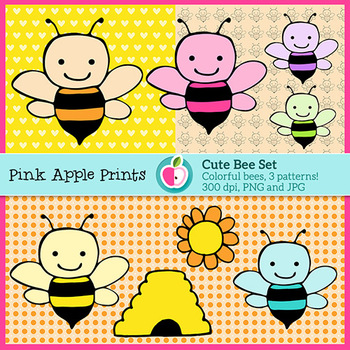 clipart bee colorful