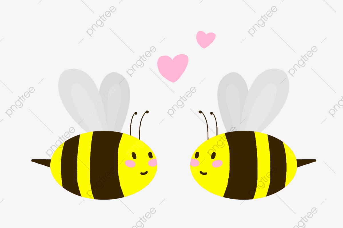 Yellow beautiful loving small. Clipart bee couple
