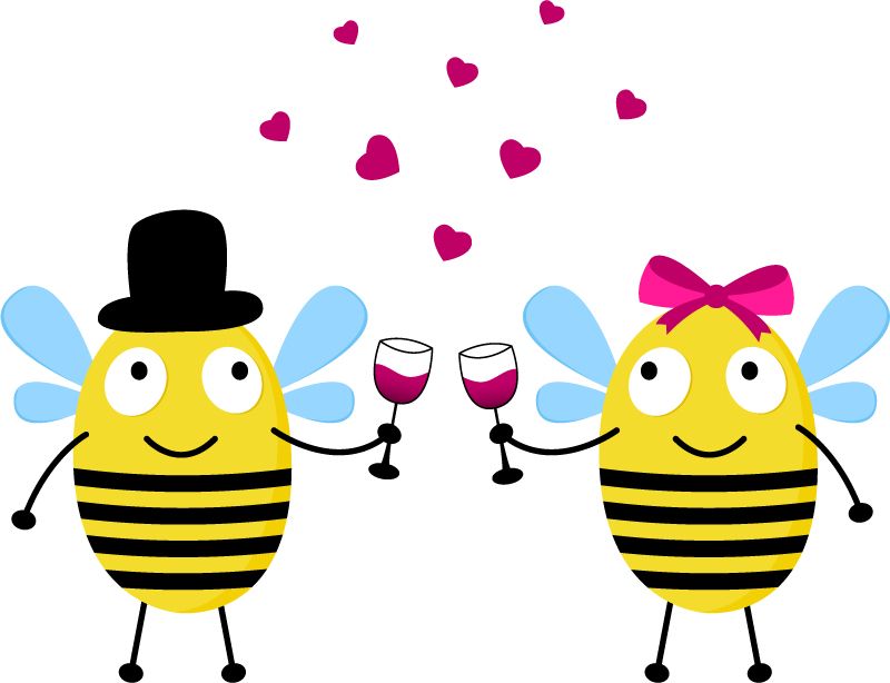 Clipart bee couple. Parejas vector abeja de