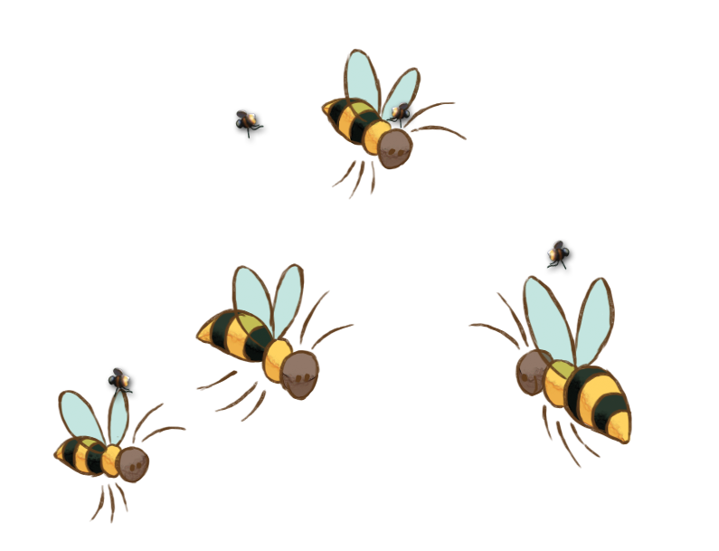clipart bee flying