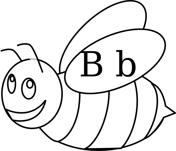 outline clipart bee