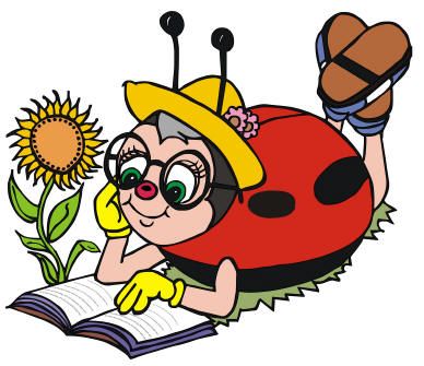 clipart bee reading