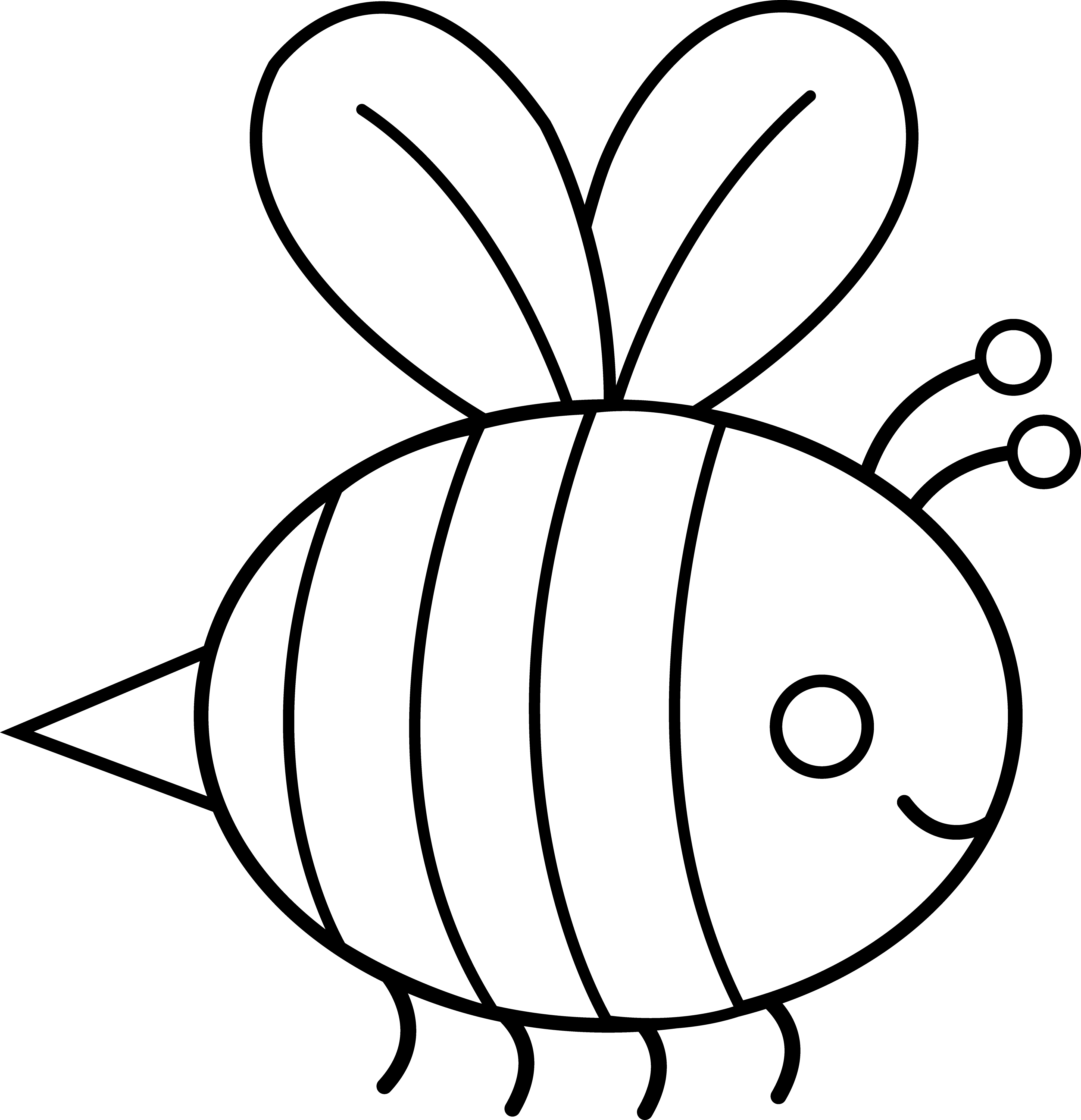 Clipart bee simple.  collection of line