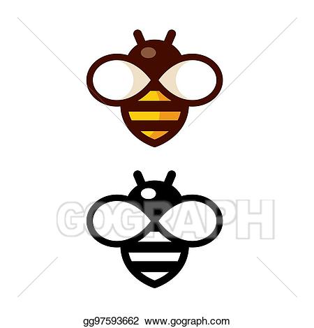 Clipart bee simple. Vector illustration logo eps
