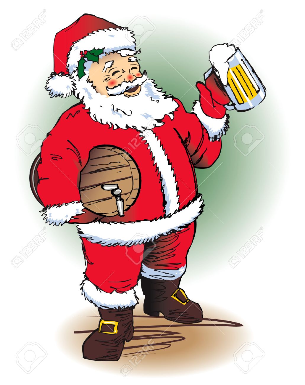 santa clipart beer