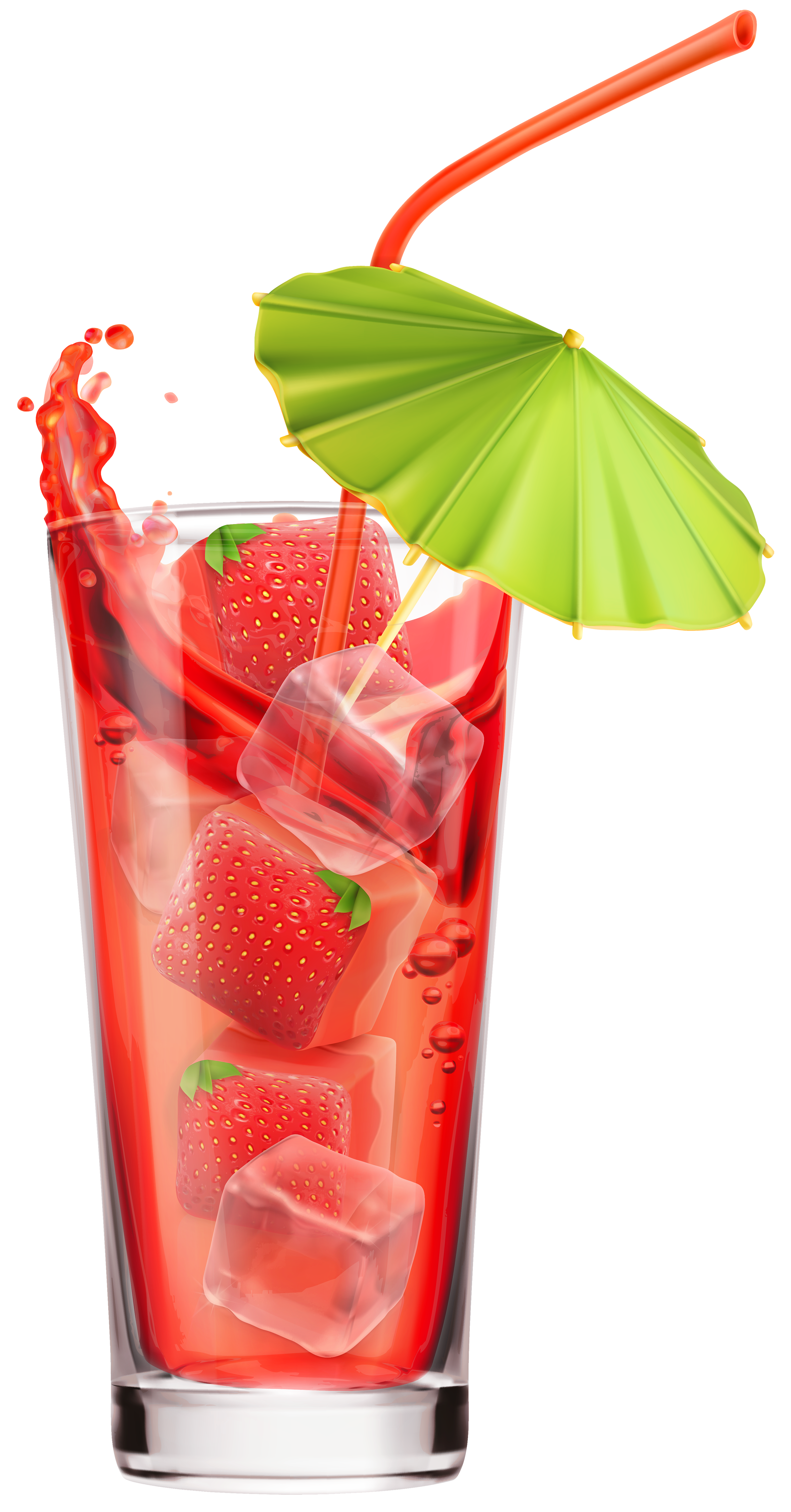 Strawberry cocktail png image. Strawberries clipart stem