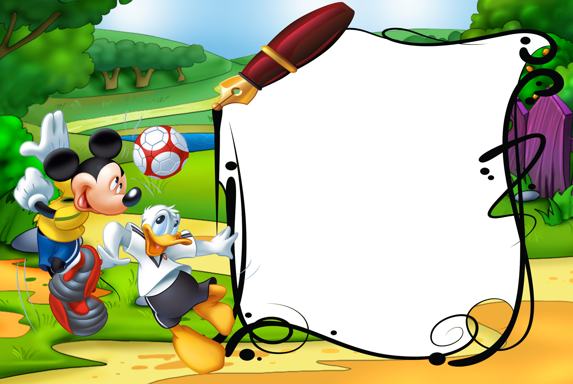 Mickey mouse frame png. And duck kids transparent