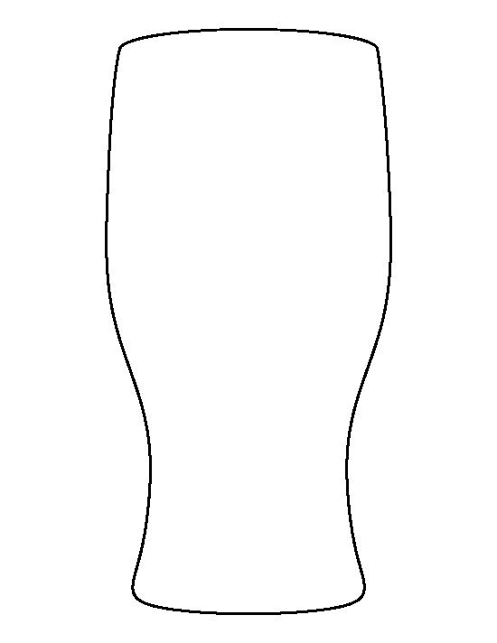 Clipart glasses outline. Pint glass pattern use
