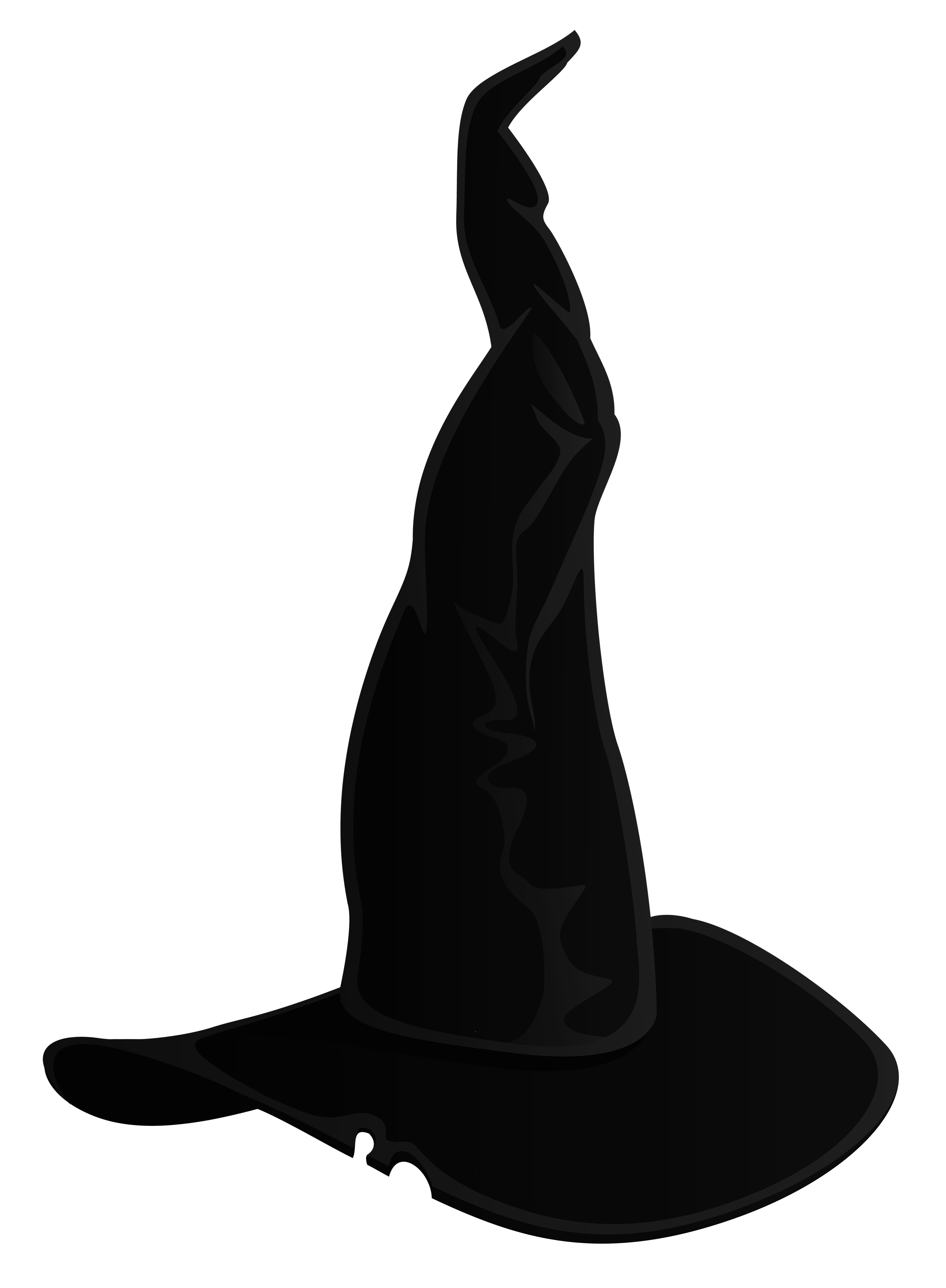 Large black hat transparent. Witch clipart witch head