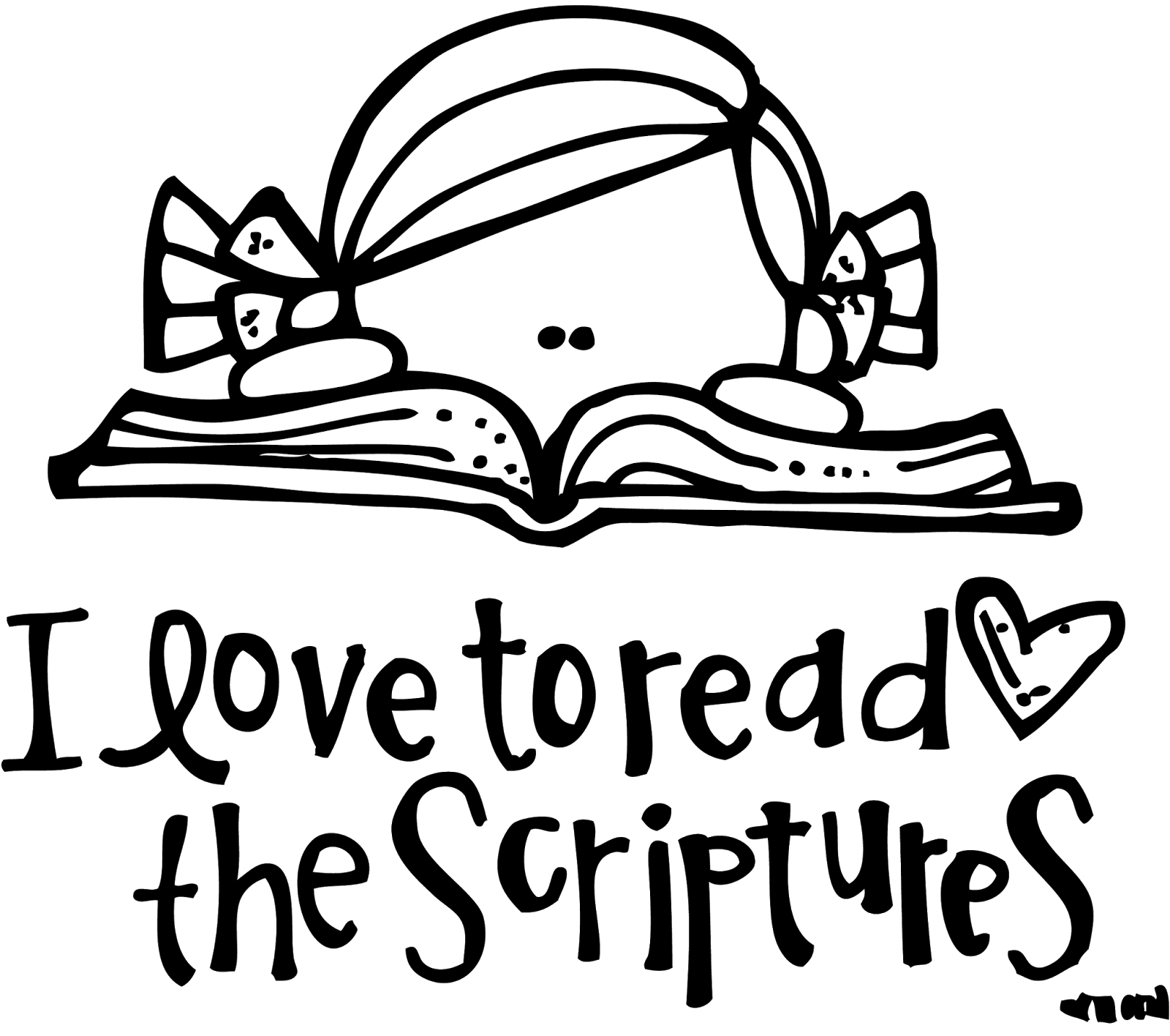 I love to read. White clipart bible