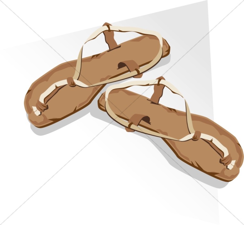 Clipart bible sandal. Brown sandals new testament