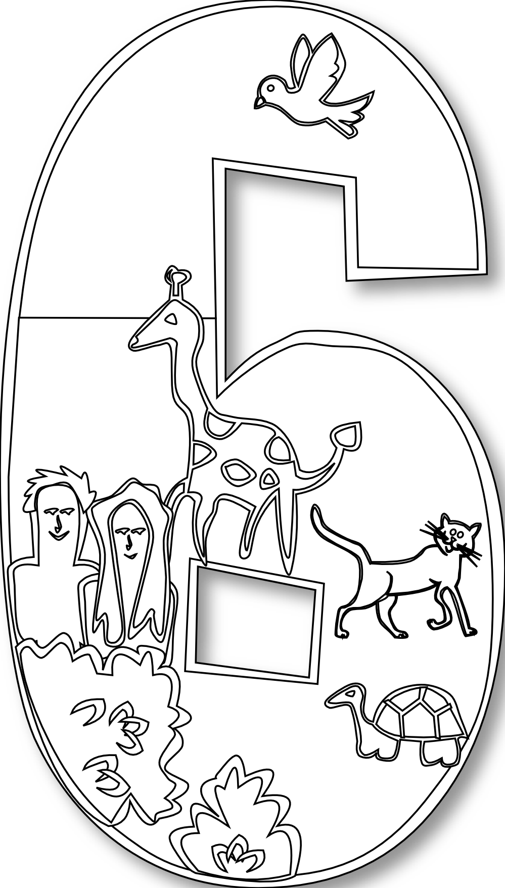 Number black and white. Moses clipart outline