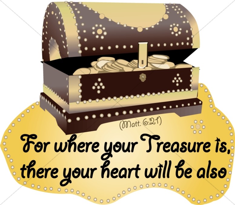 Treasure clipart word. Where your is jesus