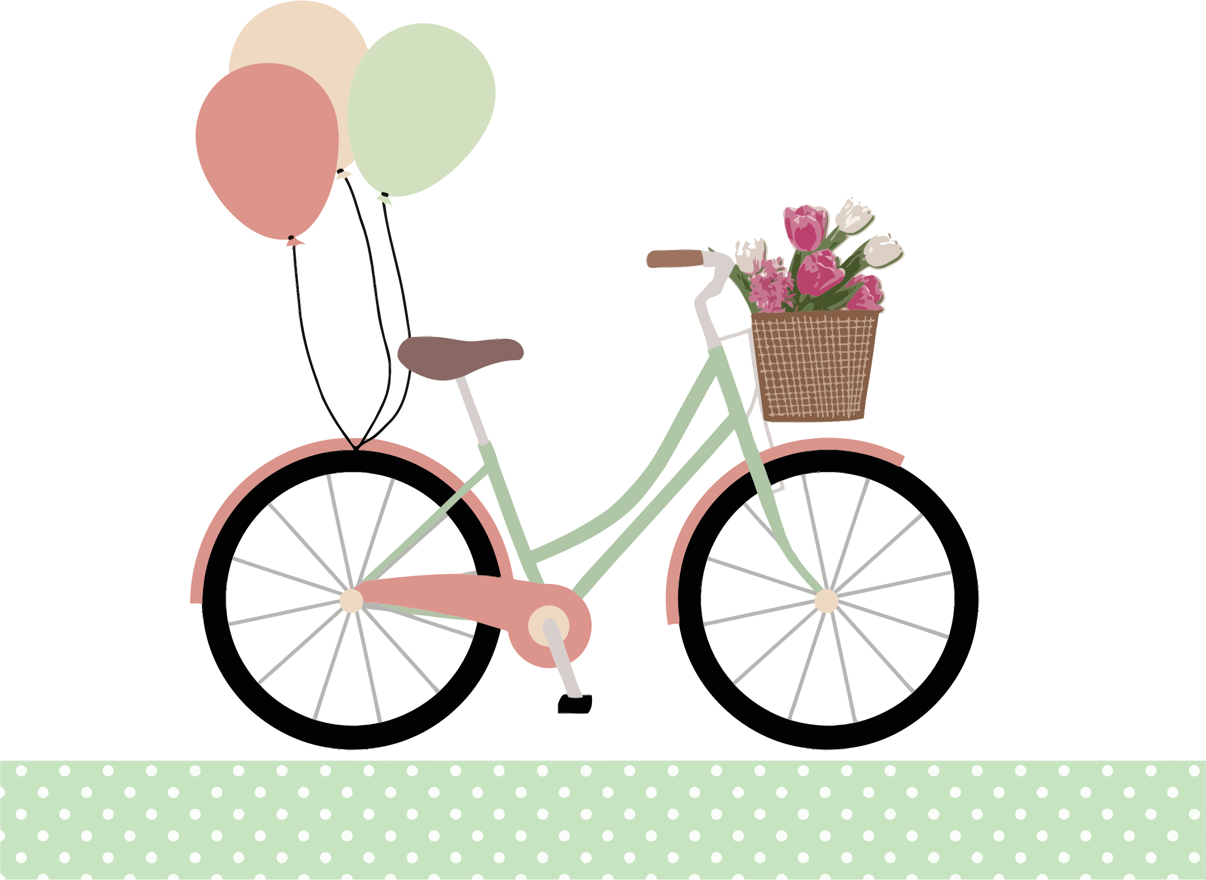 Bicycle with balloons big. Clipart bike clip art