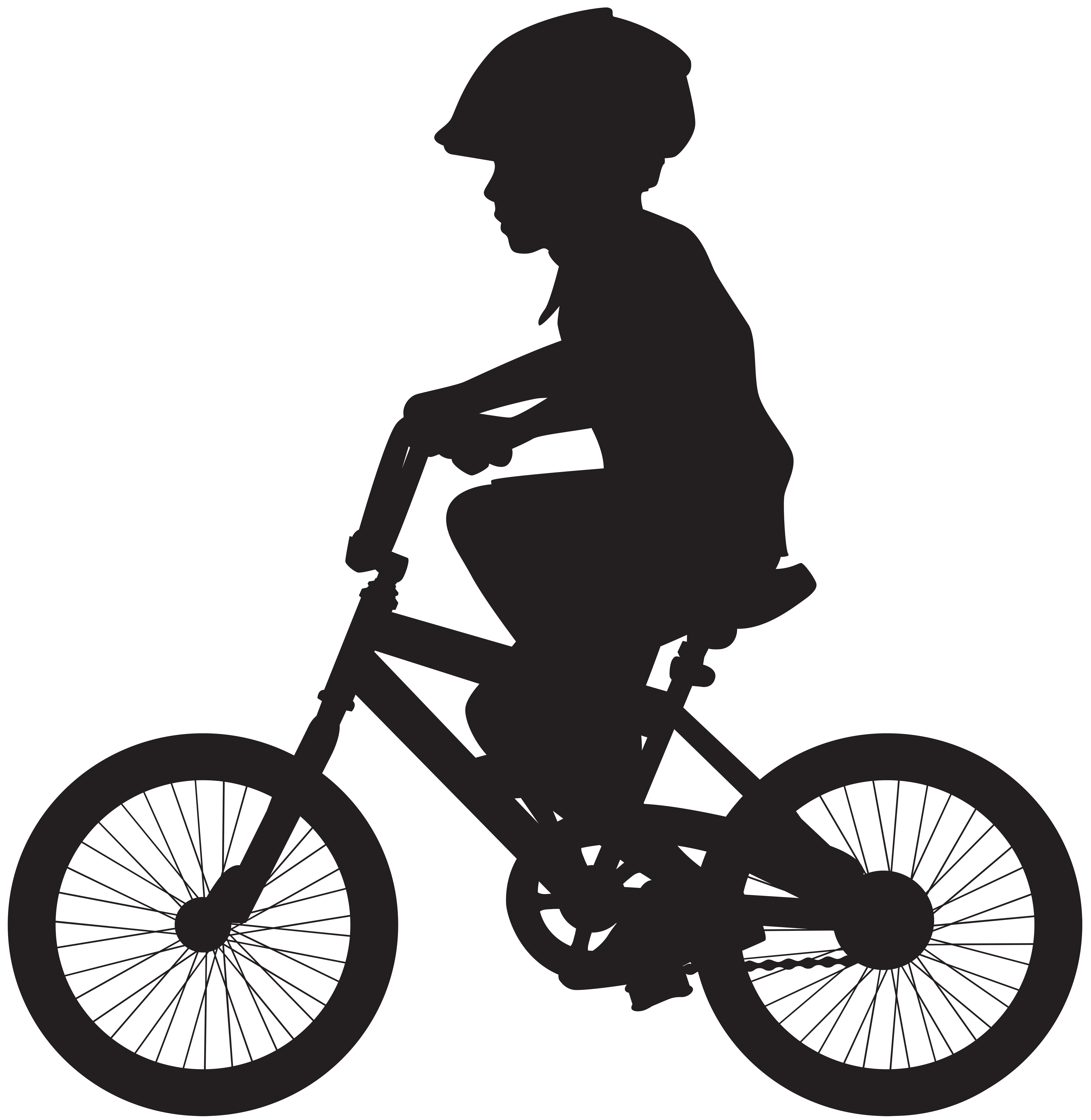 Wheel clipart silhouette. Cycling boy png clip