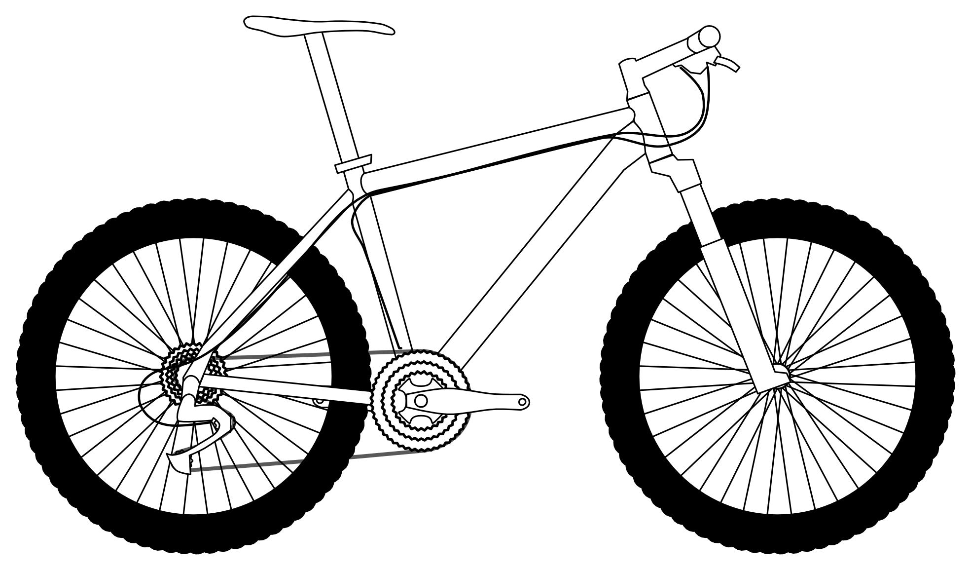 Cycle clipart rode. Mountain bike drawing at