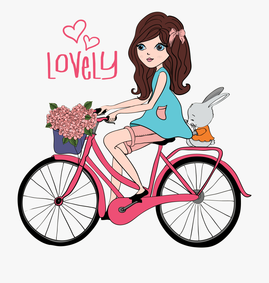 clipart bicycle female cyclist