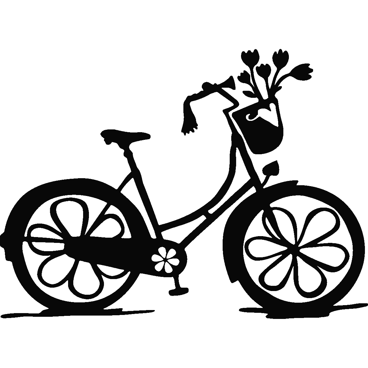 floral clipart bike