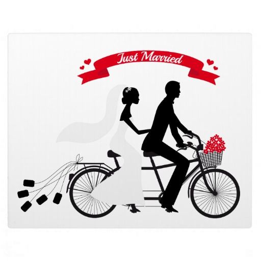 clipart bike just married