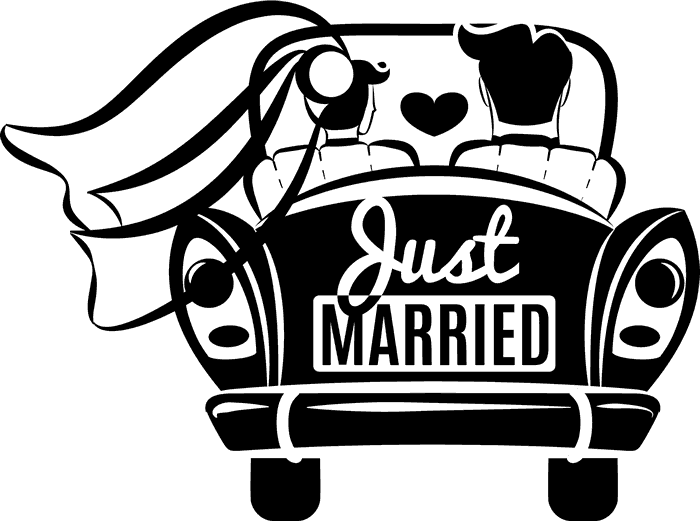 clipart bicycle just married