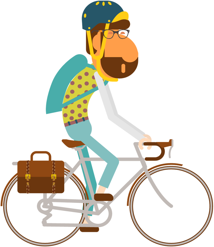 clipart bicycle man